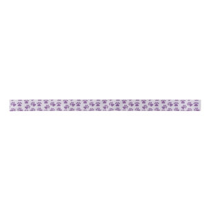 Purple Pawprints  Satin Ribbon