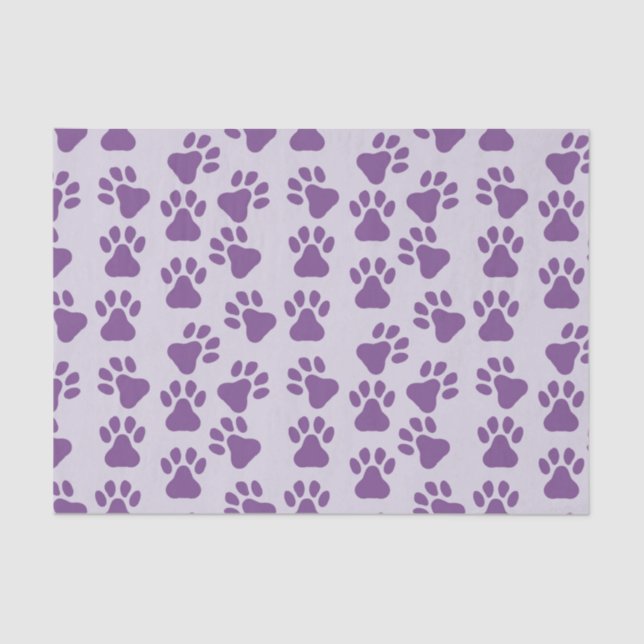 Purple Pawprints  Tissue Paper (Front)