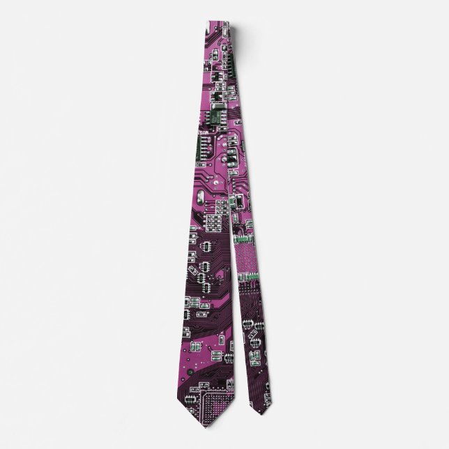 Purple PCB Circuit Board Design for IT Pros Tie (Front)
