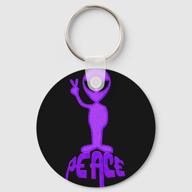 Purple Peace Alien Key Ring (Front)