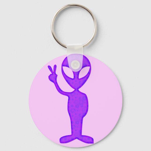 Purple Peace Alien Key Ring (Front)