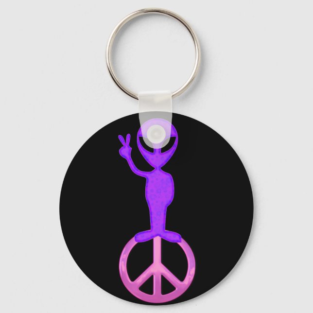 Purple Peace Alien Key Ring (Front)