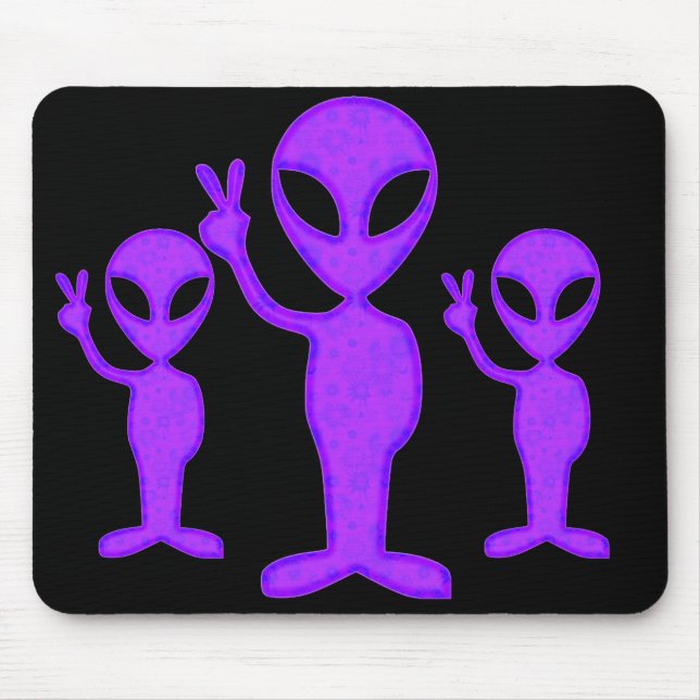 Purple Peace Alien Mouse Mat (Front)