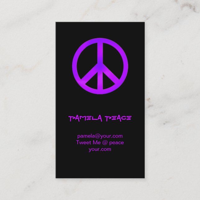 Purple Peace Business Card (Front)