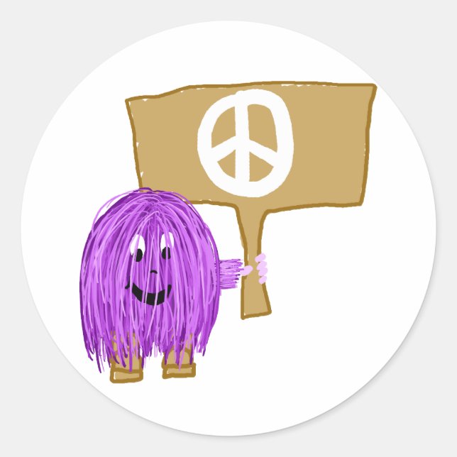 purple peace classic round sticker (Front)