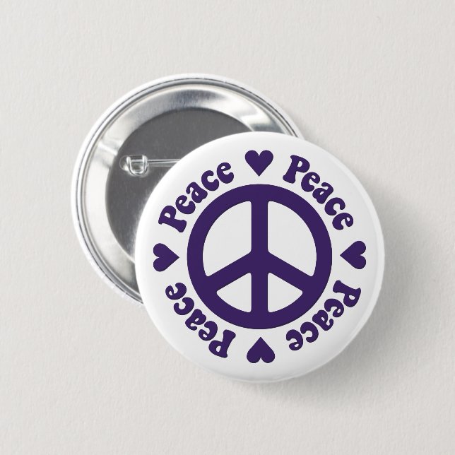 Purple Peace Sign Button (Front & Back)