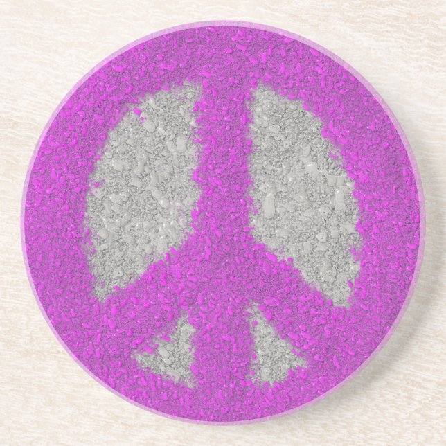 Purple Peace Sign Coaster (Front)