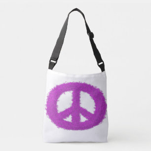 Purple Peace Sign Crossbody Bag