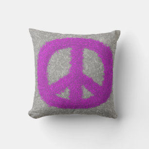 Purple Peace Sign Cushion