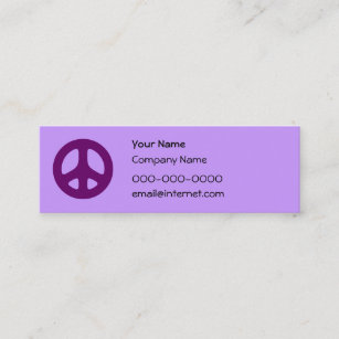 Purple Peace Sign Custom Business Card