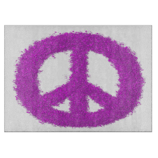 Purple Peace Sign  Cutting Board (Front)