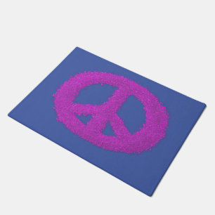 Purple Peace Sign Doormat