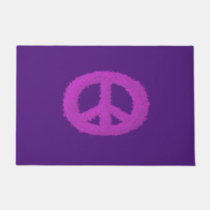Purple Peace Sign Doormat