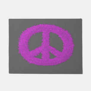 Purple Peace Sign Doormat