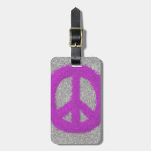 Purple Peace Sign Luggage Tag