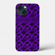 Purple Peace Sign Phone Case with Custom Text