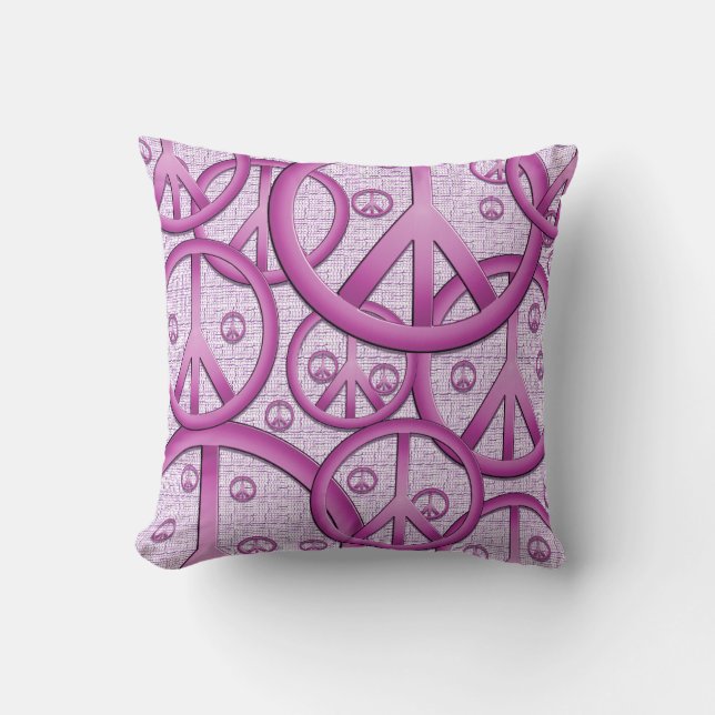 Purple Peace Sign Pillow (Front)