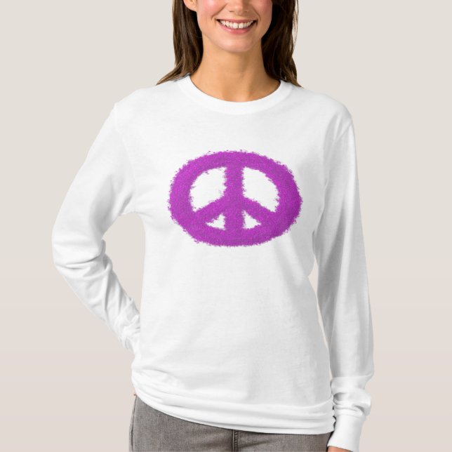 Purple Peace Sign  T-Shirt (Front)
