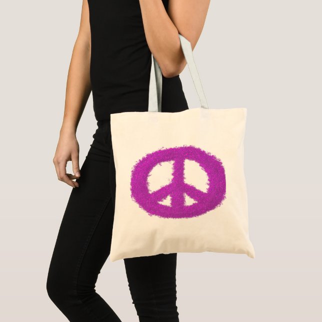 Purple Peace Sign  Tote Bag (Front (Product))