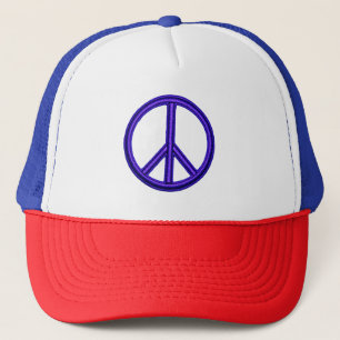 Purple Peace Sign Trucker Hat
