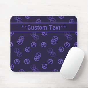 Purple Peace Sign w/ Custom Text Mouse Mat