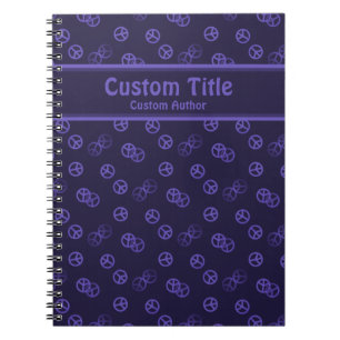 Purple Peace Sign w/ Custom Title/Author Notebook