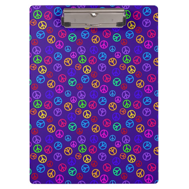 Purple Peace Signs, A Hippie Clipboard (Front)