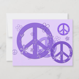 Purple Peace Signs on Cards and Stickers