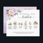 Purple Peach and Pink Wedding Timeline and Program<br><div class="desc">Gorgeous watercolor wedding timeline and program sure to impress your guests! Elegant hand written calligraphy detail. Delicate watercolor floral detail in a beautiful blend of purple, pink and peach dusty orange tones. Fine artistry watercolor timeline images in golden hues and coordinating floral details to bouquet on the corner. Ability to...</div>