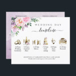 Purple Peach and Pink Wedding Timeline and Program<br><div class="desc">Gorgeous watercolor wedding timeline and program sure to impress your guests! Elegant hand written calligraphy detail. Delicate watercolor floral detail in a beautiful blend of purple, pink and peach dusty orange tones. Fine artistry watercolor timeline images in golden hues and coordinating floral details to bouquet on the corner. Ability to...</div>