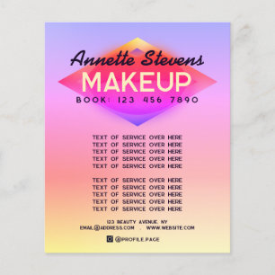 Purple peach kiss lips makeup flyer