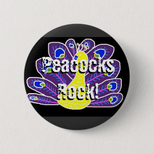 Purple Peacock 6 Cm Round Badge
