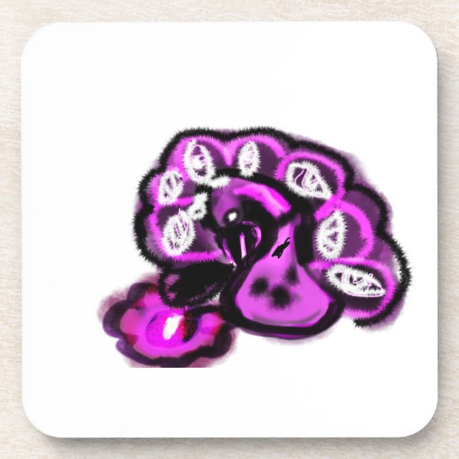 Purple peacock coaster (Front)