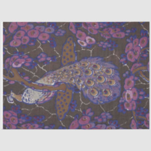 Purple Peacock Decoupage Tissue Paper