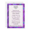 Purple Peacock Diamond Heart Baby Shower Invite