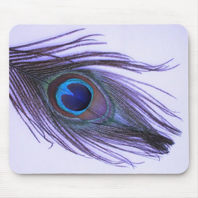 Purple Peacock Feather 2 Mouse Mat (Front)