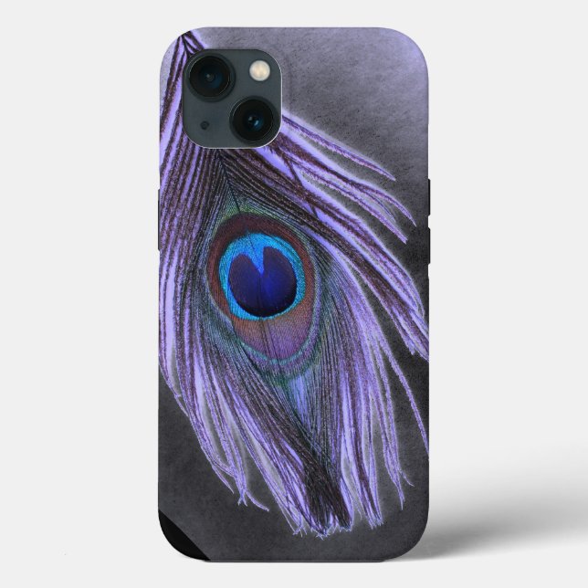 Purple Peacock Feather Case-Mate iPhone Case (Back)
