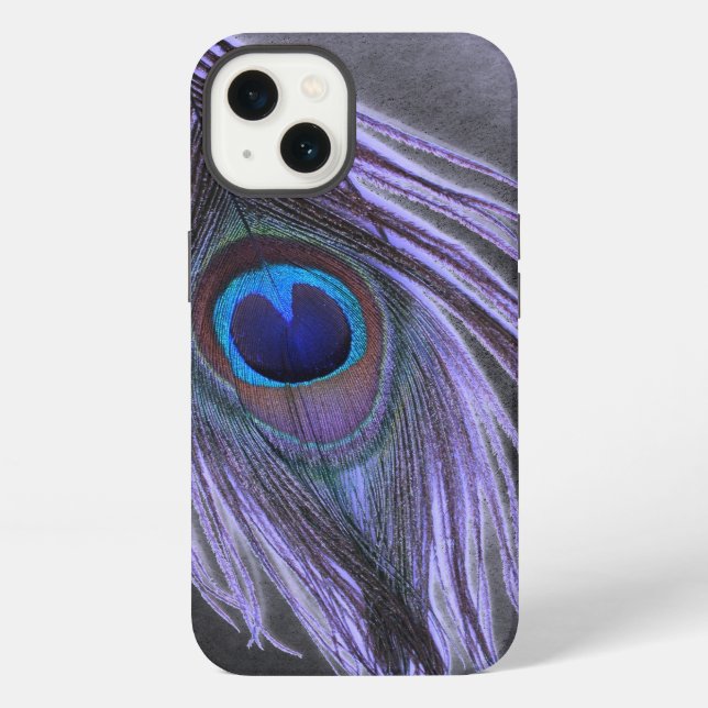 Purple Peacock Feather iPhone Case (Back)