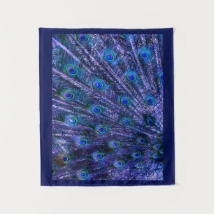 Purple Peacock Feathers Baby Blanket Tapestry