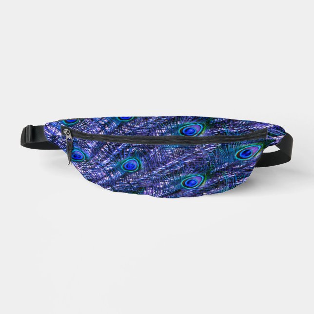 Purple Peacock Feathers Bum Bags (Front)