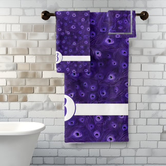 Purple Peacock Paradise Bath Towel Set