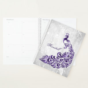 Purple Peacock Personalised Planner