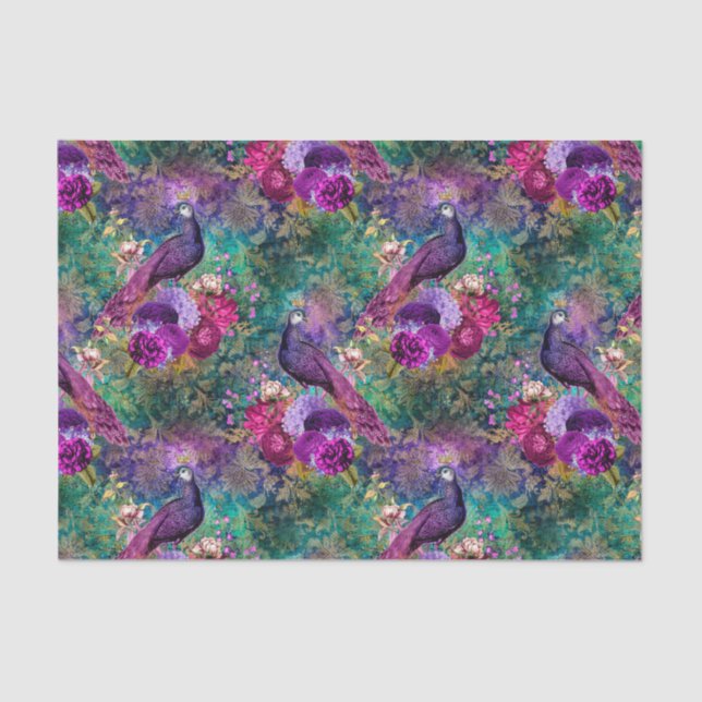Purple Peacock Tissue Paper (Front)