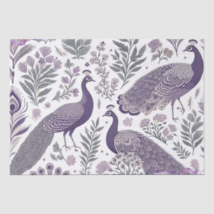 Purple Peacock Toile Gift Bag Tissue Paper
