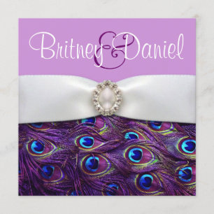 Purple Peacock Wedding Invitations