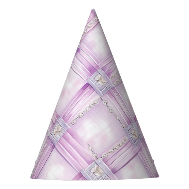 Purple Pearl Pink Birthday Party Hat (Front)
