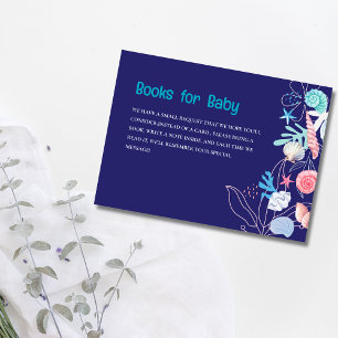 Purple pearl under the sea baby shower Book  Enclosure Card