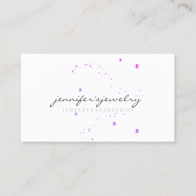 Purple Pearls Jewellery Elegant Feminine Simple Business Card (Front)