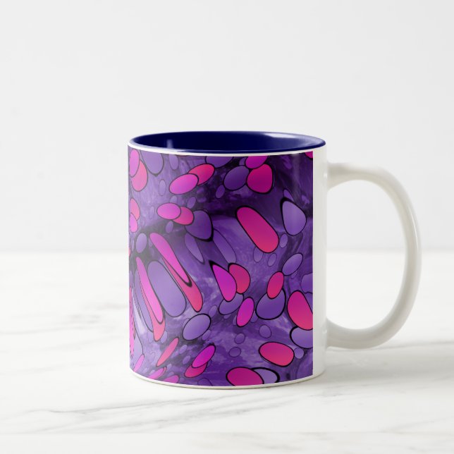 Purple Pebbles Two-Tone Coffee Mug (Right)