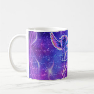 Purple Pegasus   Neon Winged Horse Galaxy Mug